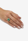 Gold Over Sterling Silver Genuine Emerald And White Topaz Ring, , alternate image number null