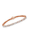 Rose Gold Over Sterling Silver Diamond Square Frame Miracleset Tennis Bracelet 8", , alternate image number null