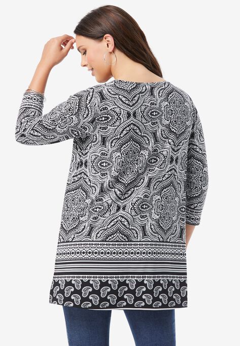 Ultrasmooth® Fabric Crewneck Printed Tunic, , on-hover image number null