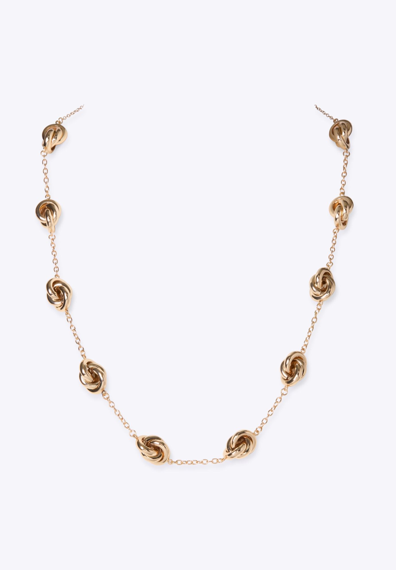 Knot Chain Necklace, GOLD, alternate image number 2