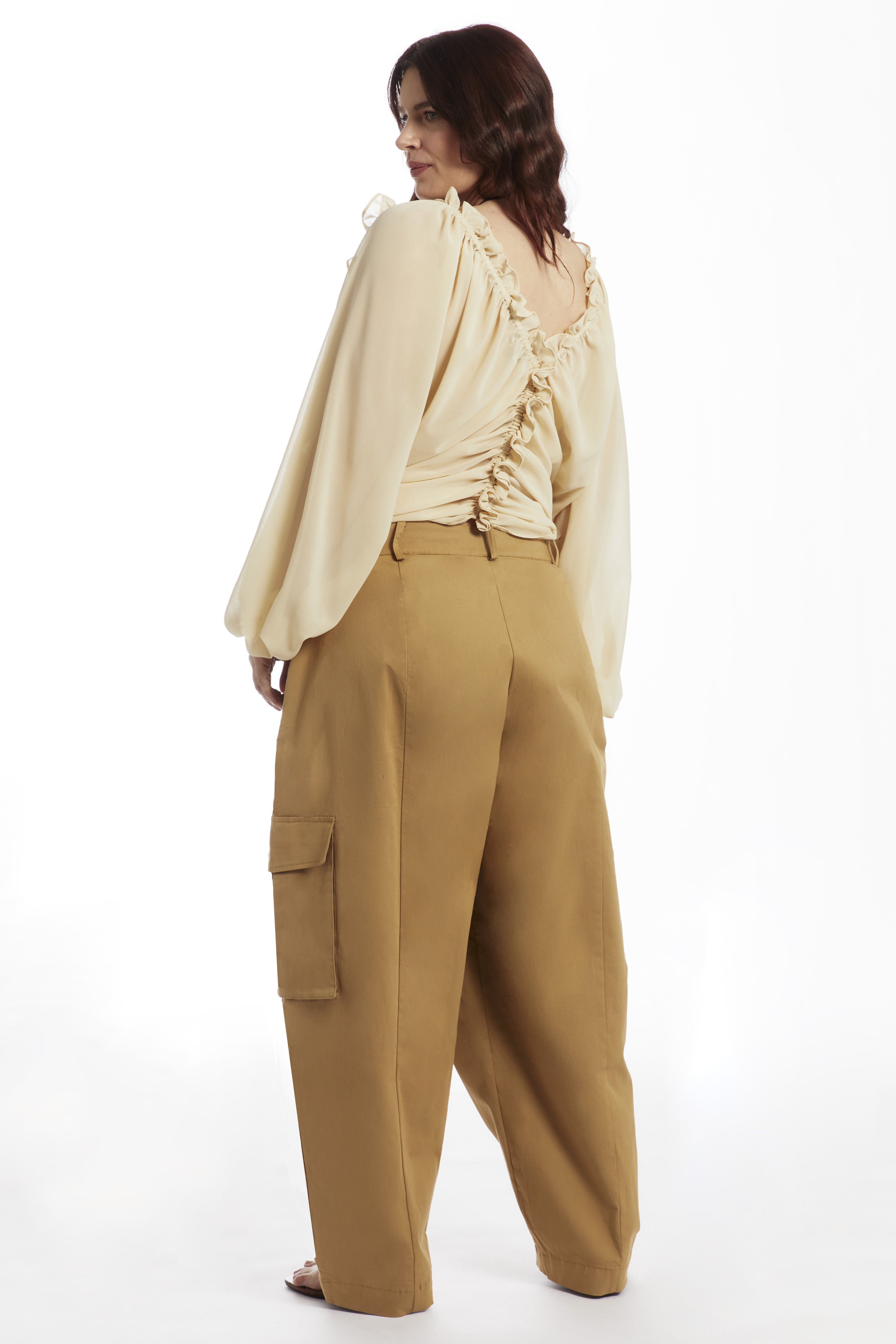 Barrel Leg Cargo Pant, RYE BREAD, alternate image number 2