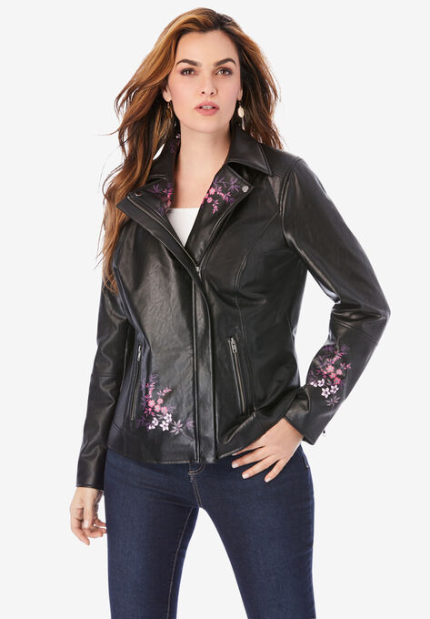 Floral Moto Jacket, BLUSH PEONY BOUQUET, hi-res image number null