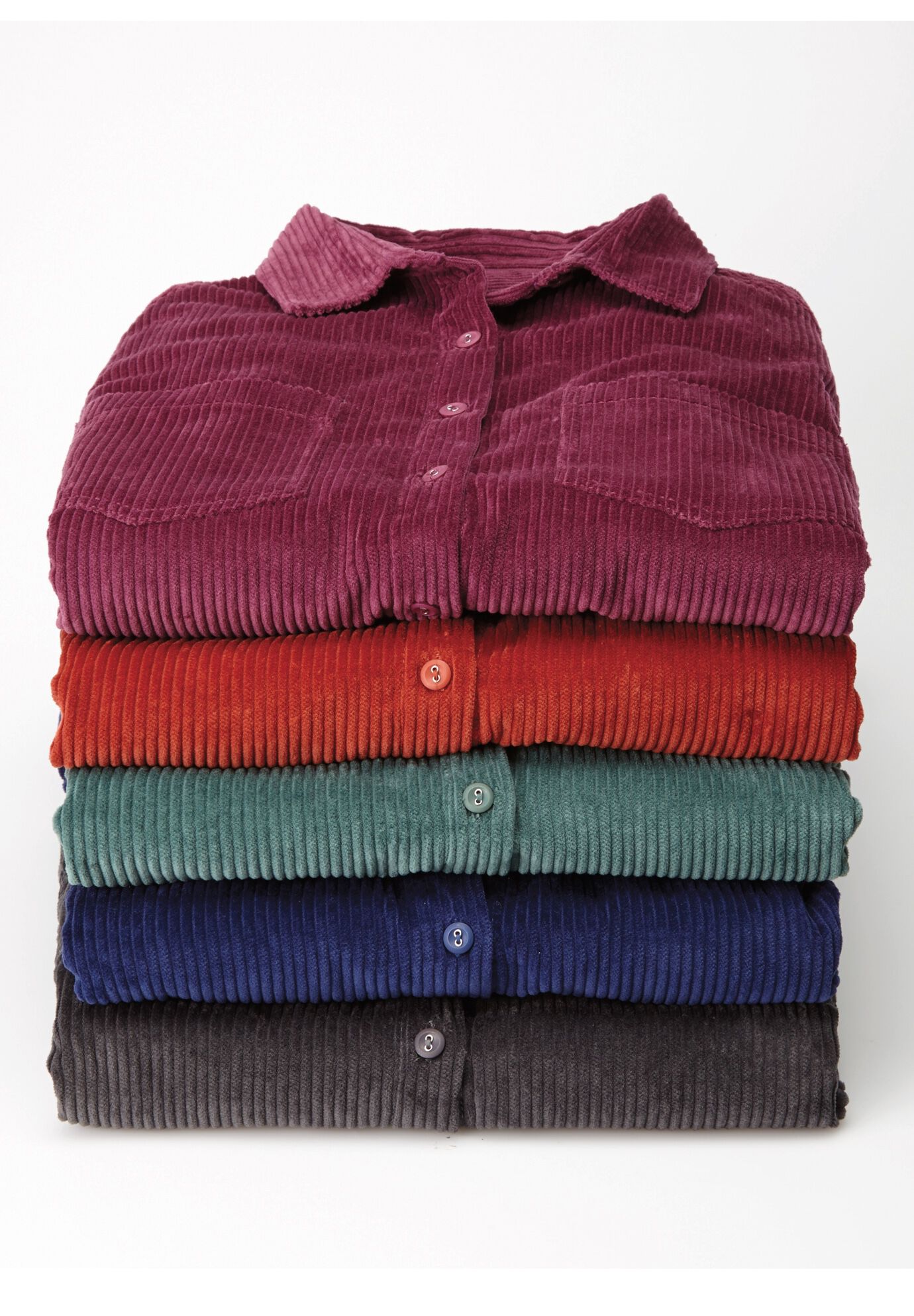 Corduroy Button-Front Shirt, , alternate image number 3