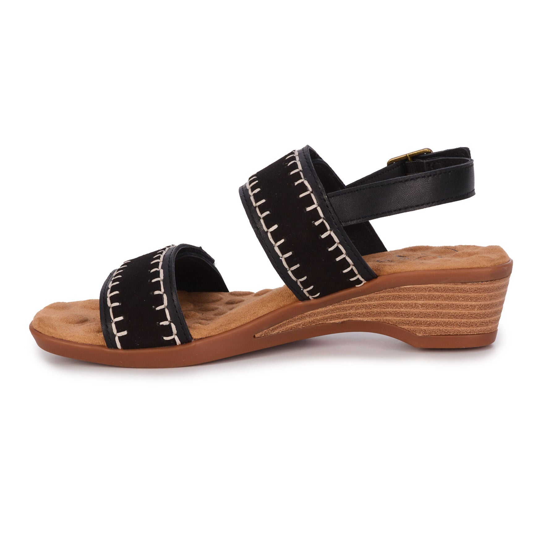Kateri Sandal, BLACK LEATHER SUEDE, alternate image number 3