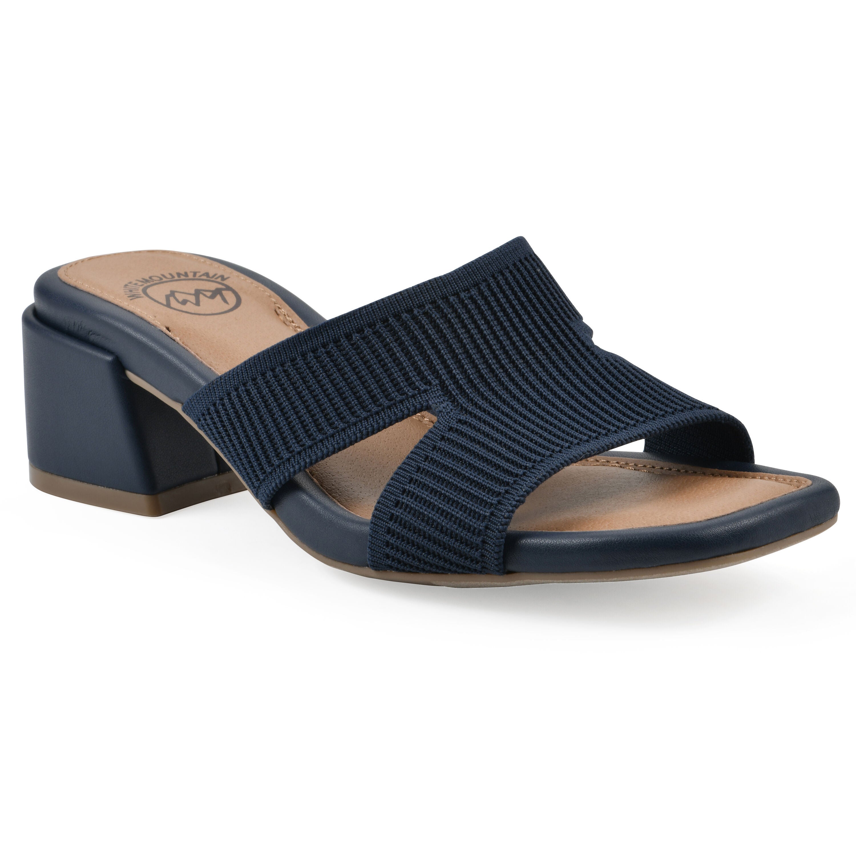 Milled Heeled Sandal, NAVY FABRIC, hi-res image number 0
