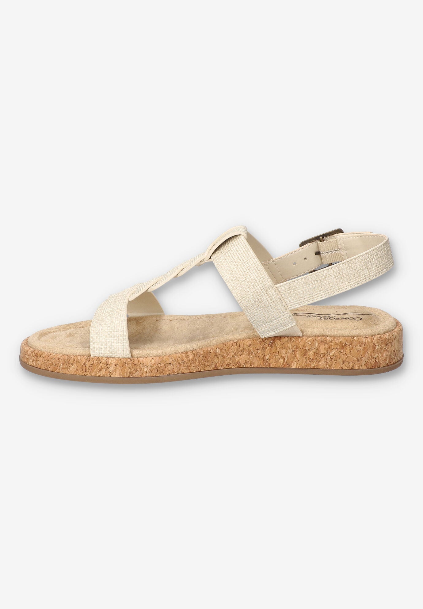 Tampa Comfort Platform Sandal, NATURAL LINEN, alternate image number 4