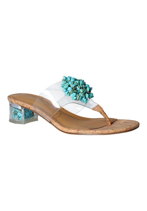Fenella Thong Sandal, CLEAR TURQUOISE CORK, hi-res image number null