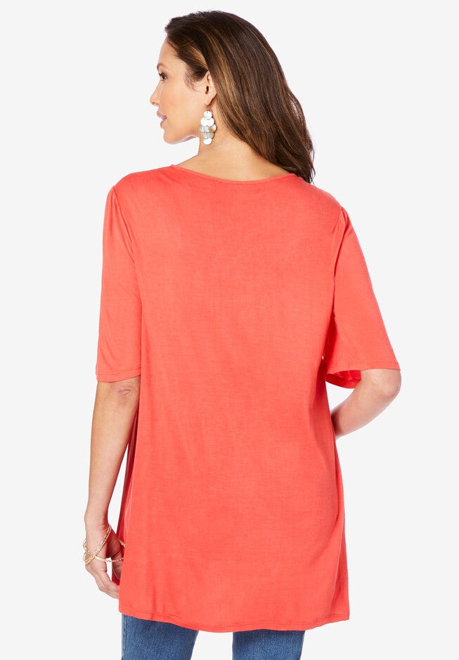 Embroidered Corded-Tie Tunic, , on-hover image number null