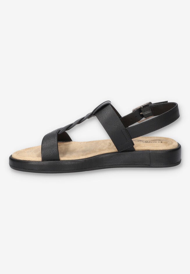 Tampa Comfort Platform Sandal, BLACK, alternate image number 4