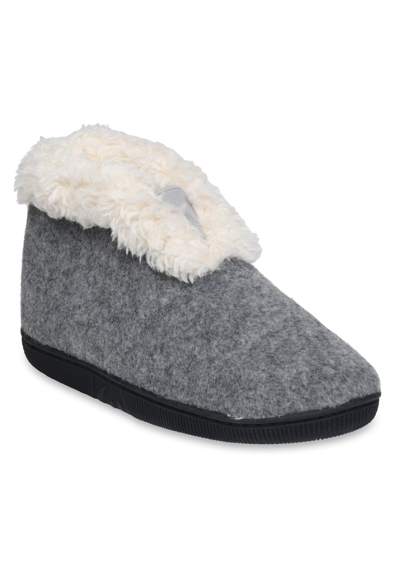 Faux Wool Memory Foam Slipper Boot, GREY, hi-res image number 0