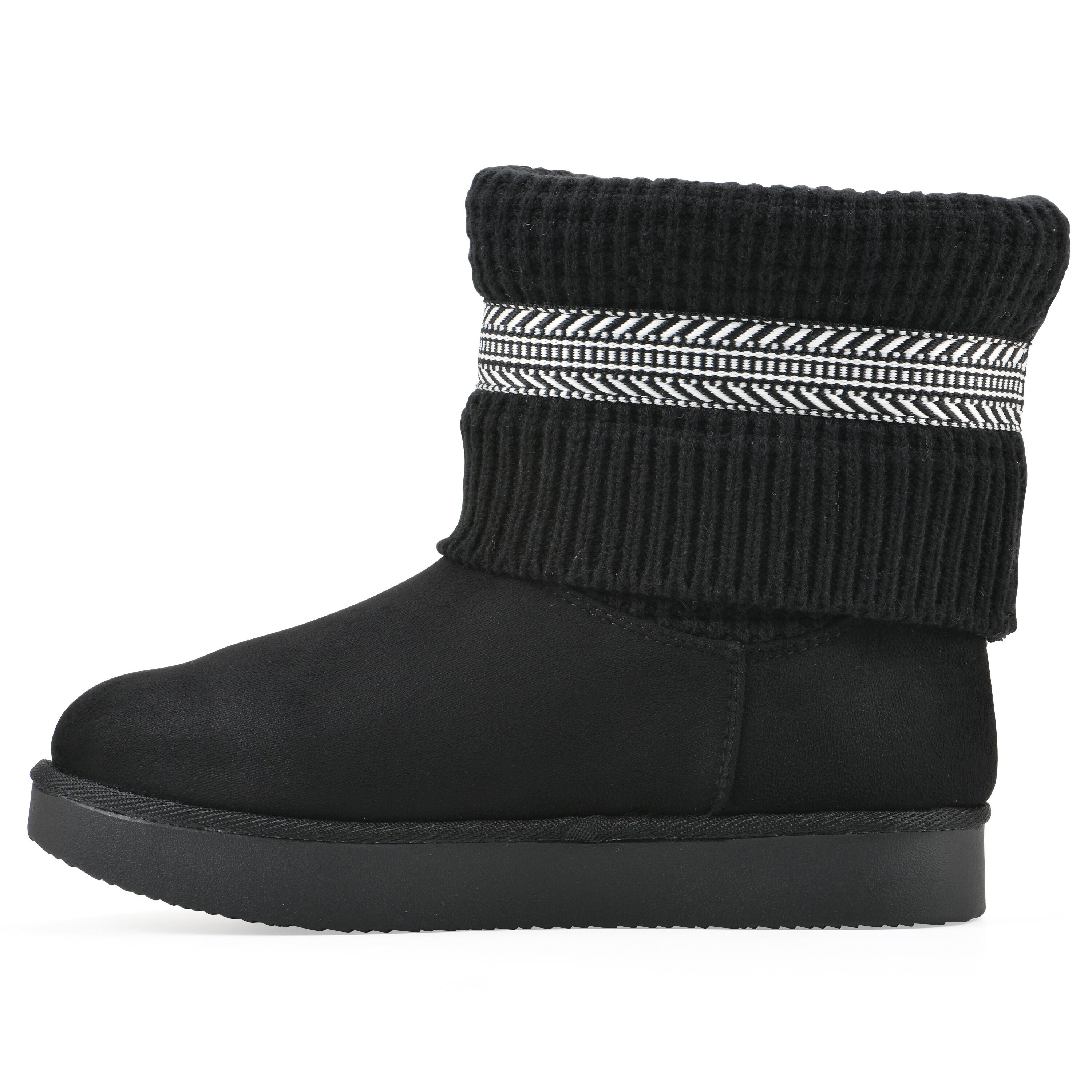 Brysons Fold-Over Sweater Bootie, BLACK FABRIC, alternate image number 3