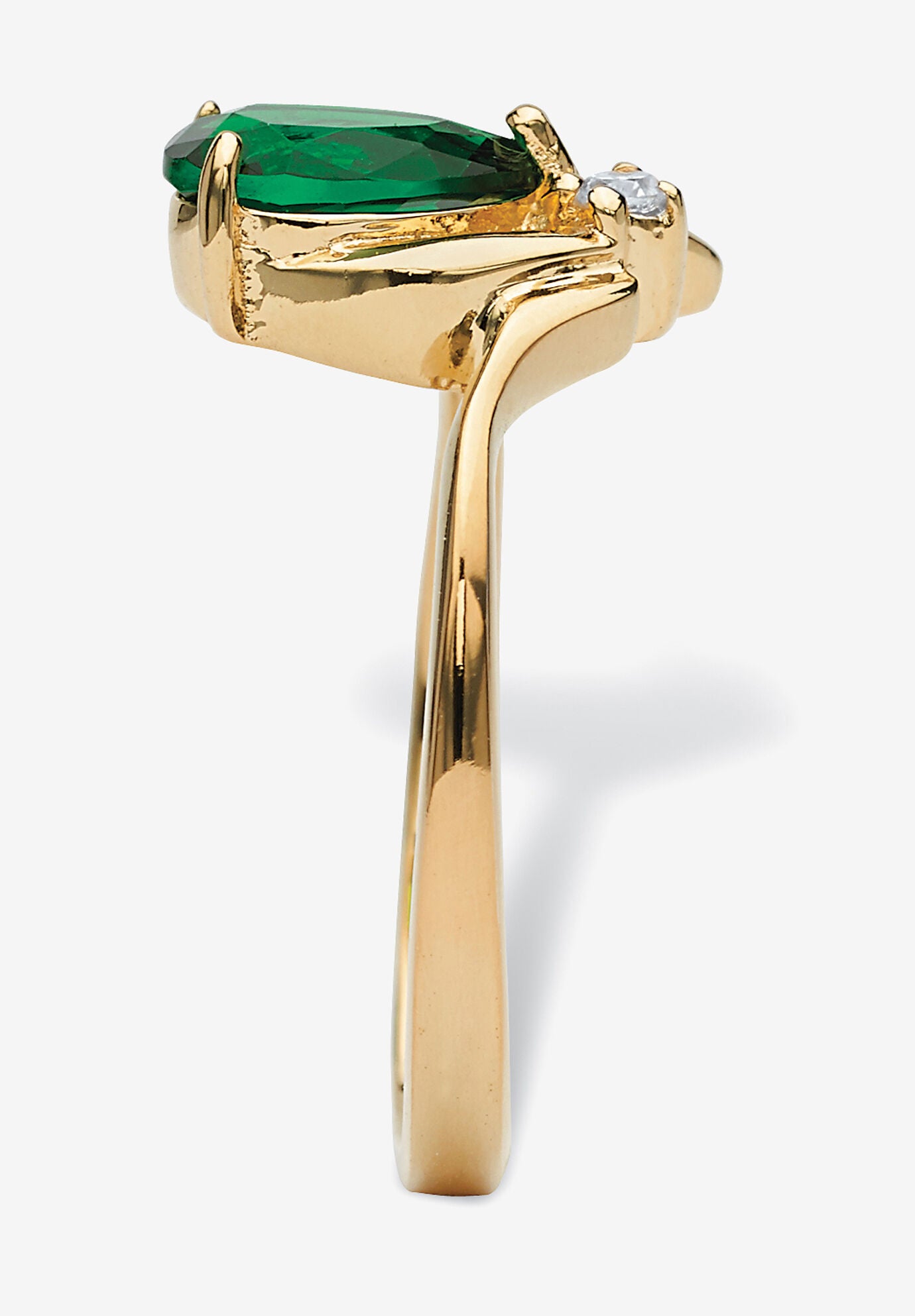 Yellow Gold Plated Simulated Birthstone And Round Crystal Ring Jewelry, , on-hover image number 1