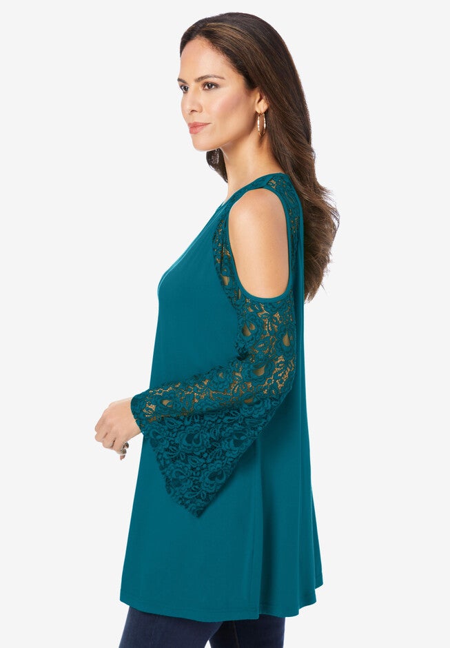 Keyhole Cold-Shoulder Tunic, , alternate image number null