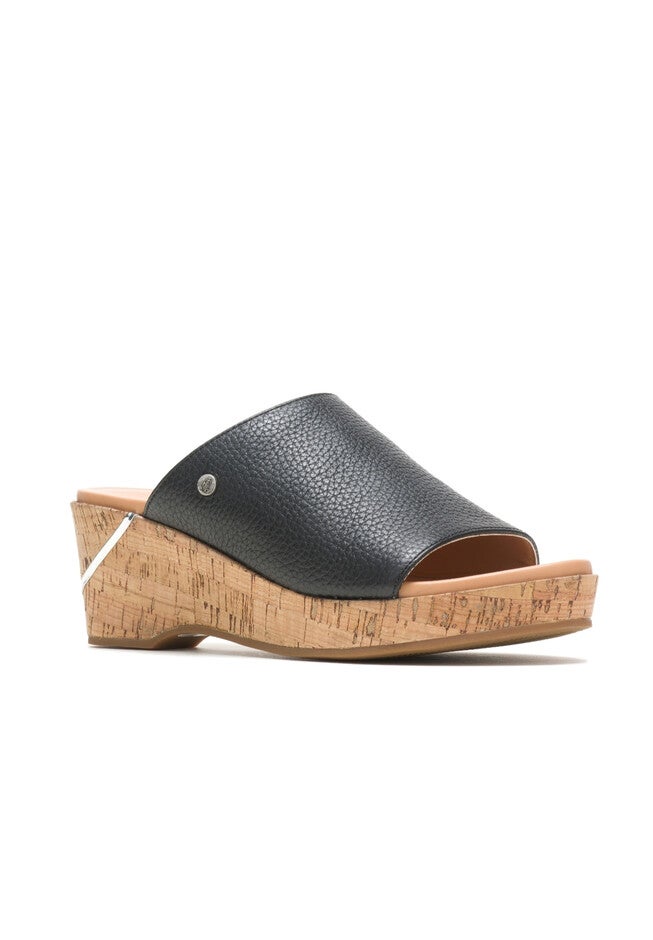 Maya Slide Sandals, BLACK LEATHER, hi-res image number null