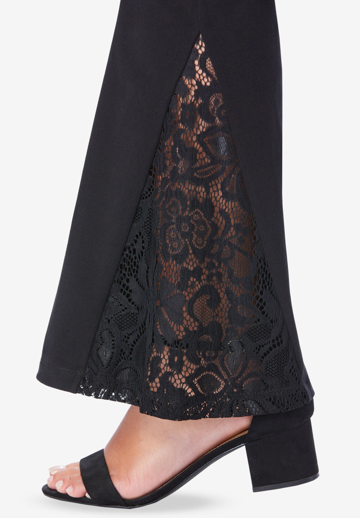 Lace-Inset Essential Stretch Yoga Pant, , alternate image number 3