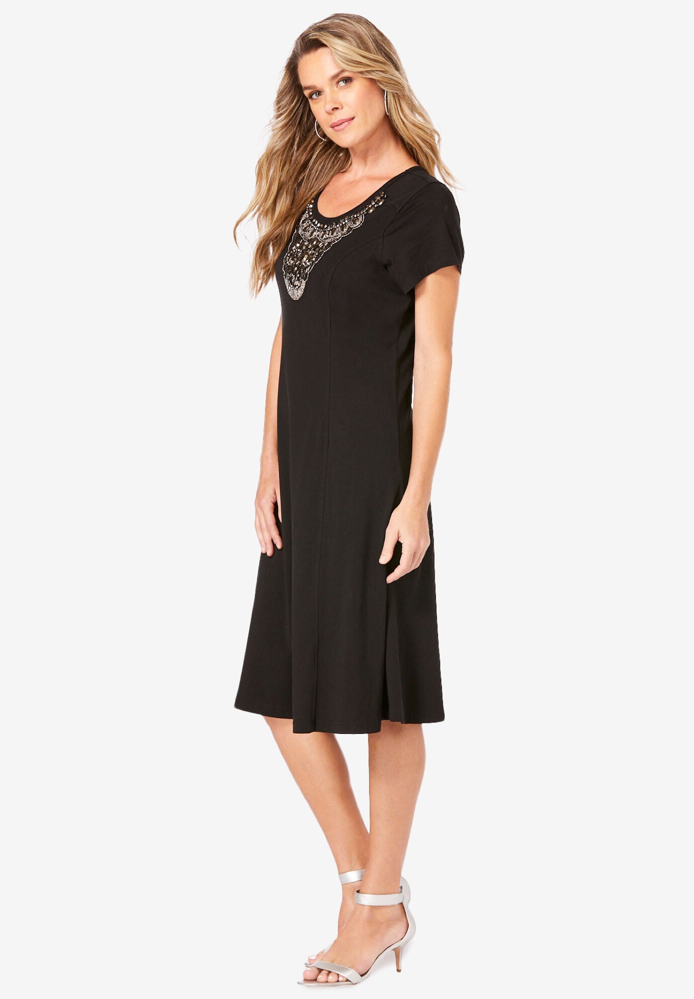 Embellished Jersey Dress, , alternate image number 2