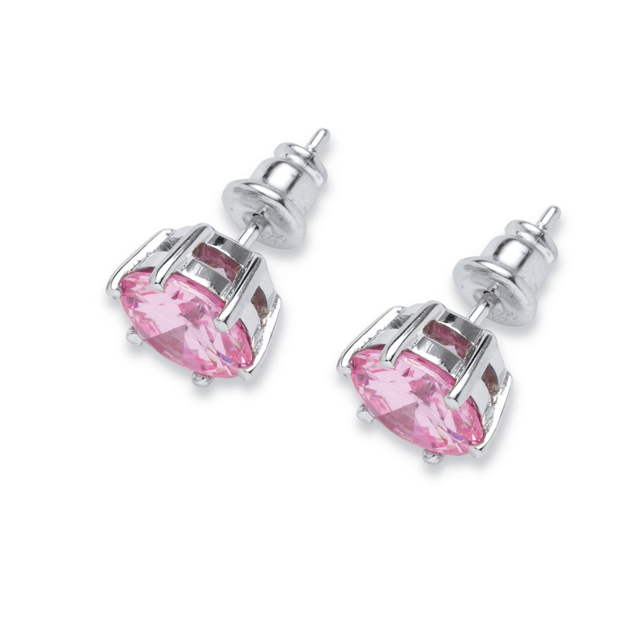 Birthstone .925 Sterling Silver Stud Earrings, JULY, alternate image number 2