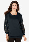 Embellished Sweatshirt Tunic, BLACK SEQUIN OMBRE, hi-res image number null