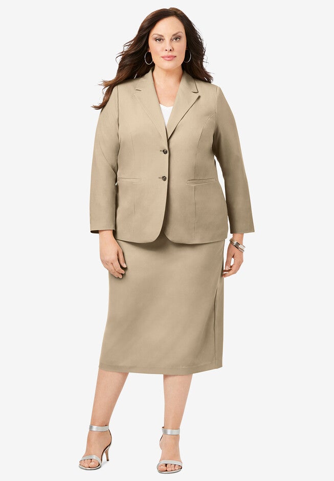 Two-Button Skirt Suit, SANDY BEIGE, hi-res image number 0