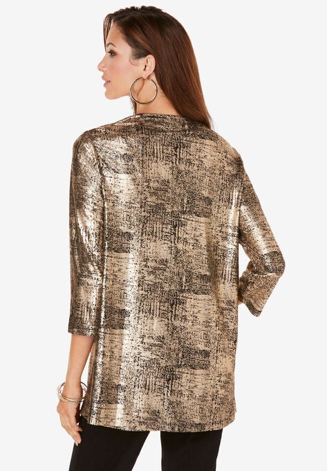 Metallic Cardigan and Tank Set, , on-hover image number null