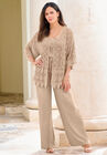 Scallop-Trim Crochet Cardigan, , alternate image number null