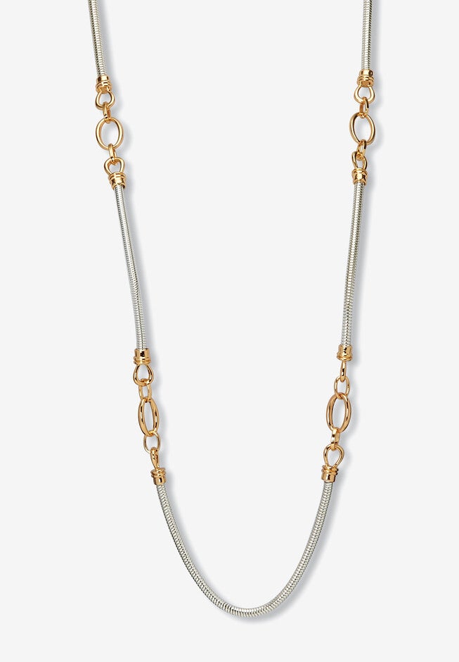 Silvertone Endless Necklace (14Mm), 38 Inch Length, Plus 3 Inch Extension, SILVER, hi-res image number null