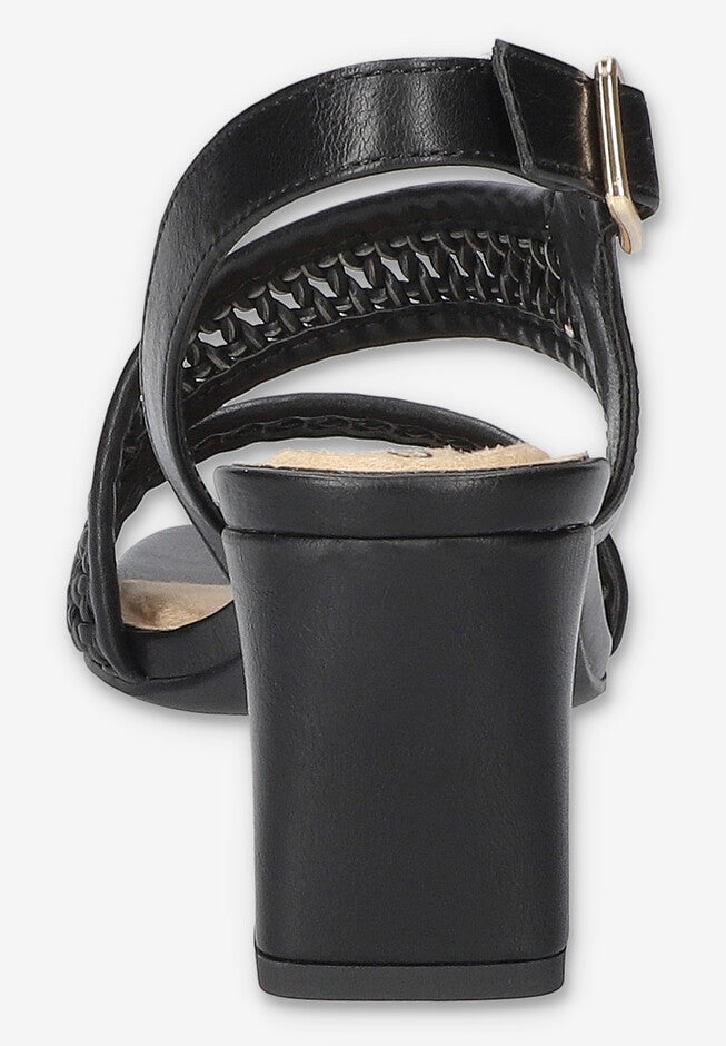 Rowan Square Toe Block Heel Sandal, BLACK, alternate image number 3