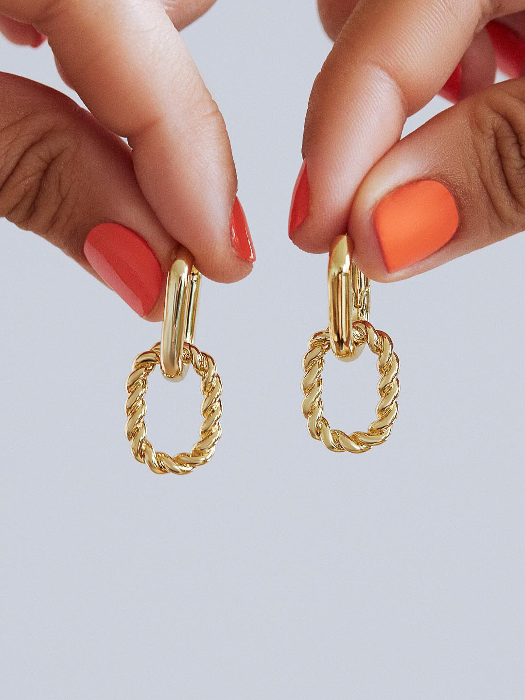 Double Hoop Earrings - Ash Double, GOLD, alternate image number 2