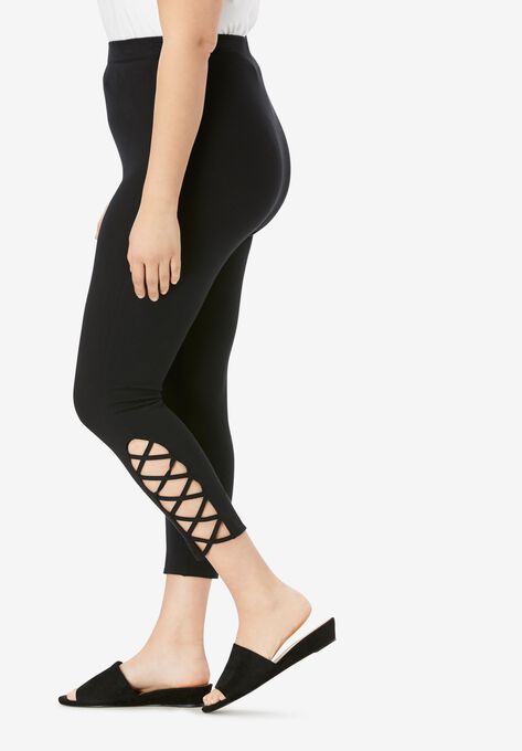 Lattice Essential Stretch Capri Legging, , alternate image number null
