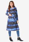 Denim Trench Coat, INDIGO STRIPED TIE DYE, hi-res image number null