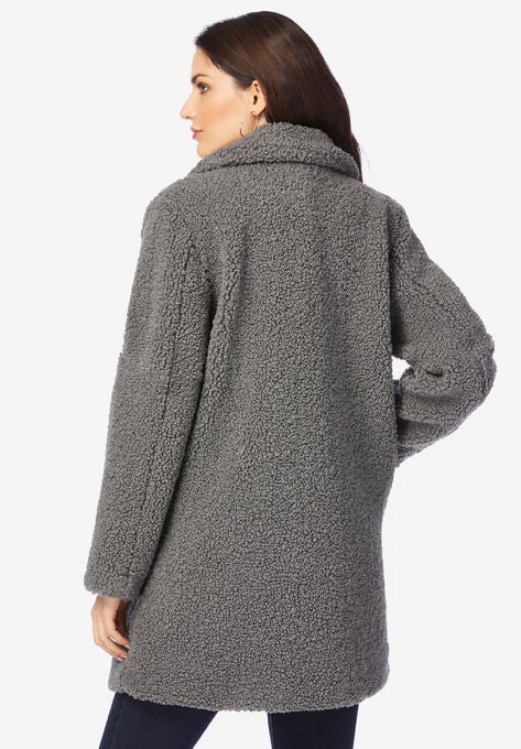 Double-Breasted Teddy Coat, , on-hover image number null
