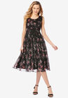 Sleeveless Mesh Dress, PINK FLOATING ROSES, hi-res image number null