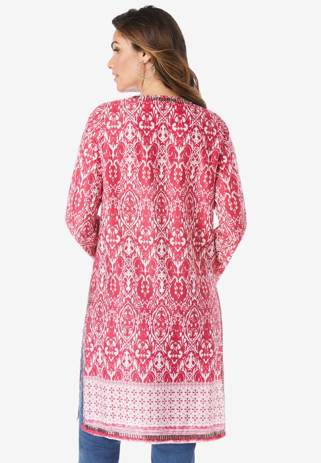 Beaded Tunic with Side Slits, , on-hover image number null