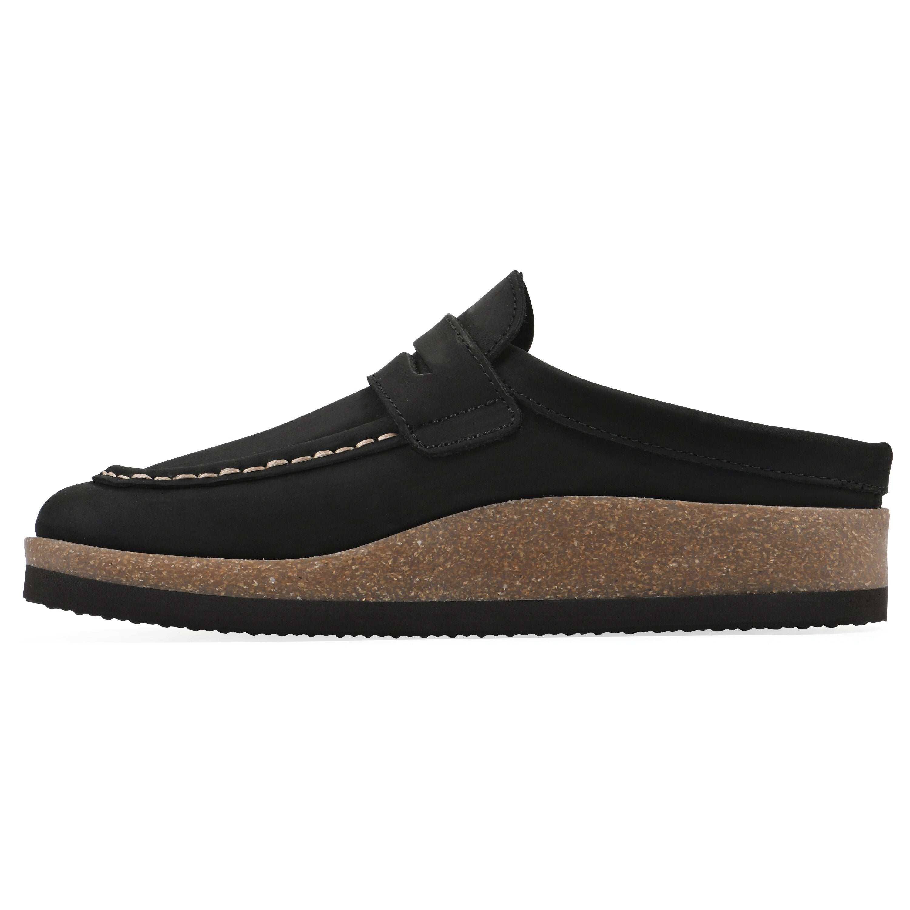 Brinlee Footbeds Clog, BLACK NUBUCK, alternate image number 3