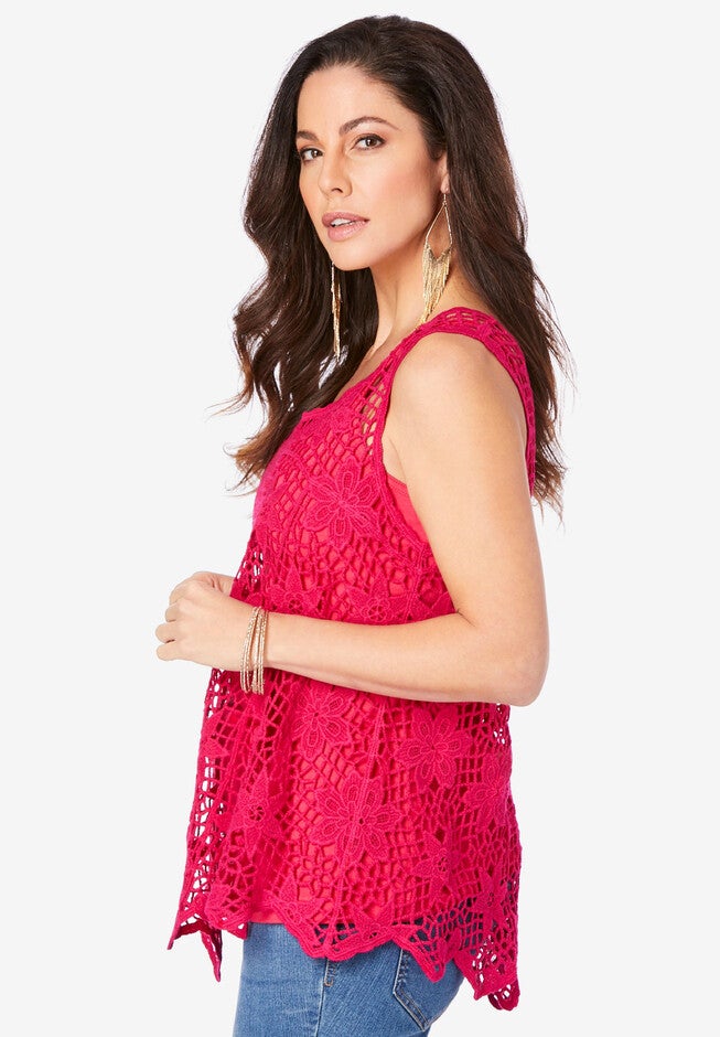 Pullover Crochet Tank, , alternate image number null
