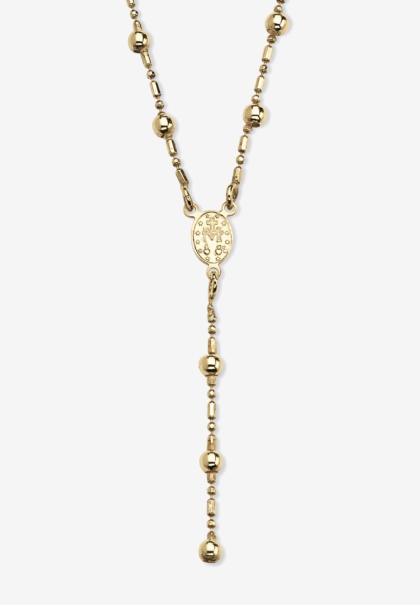 Rosary Style Necklace In Gold-Plated Sterling Silver, , on-hover image number 1