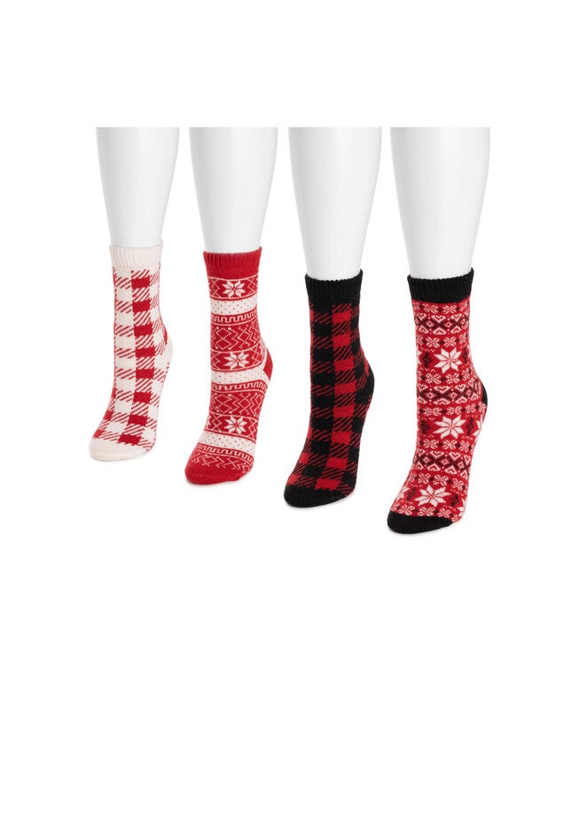 4 Pack Holiday Slipper Socks, , alternate image number null