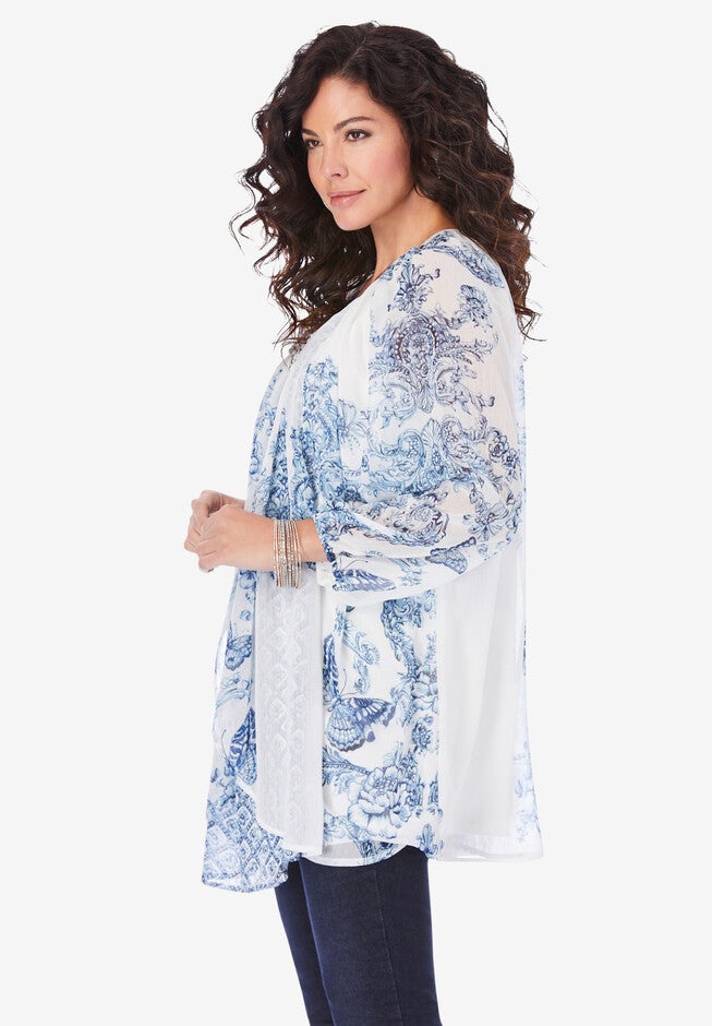 Embellished Print Top, , alternate image number null
