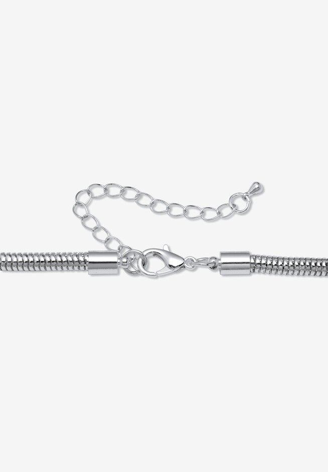 Silvertone Endless Necklace (14Mm), 38 Inch Length, Plus 3 Inch Extension, , on-hover image number null