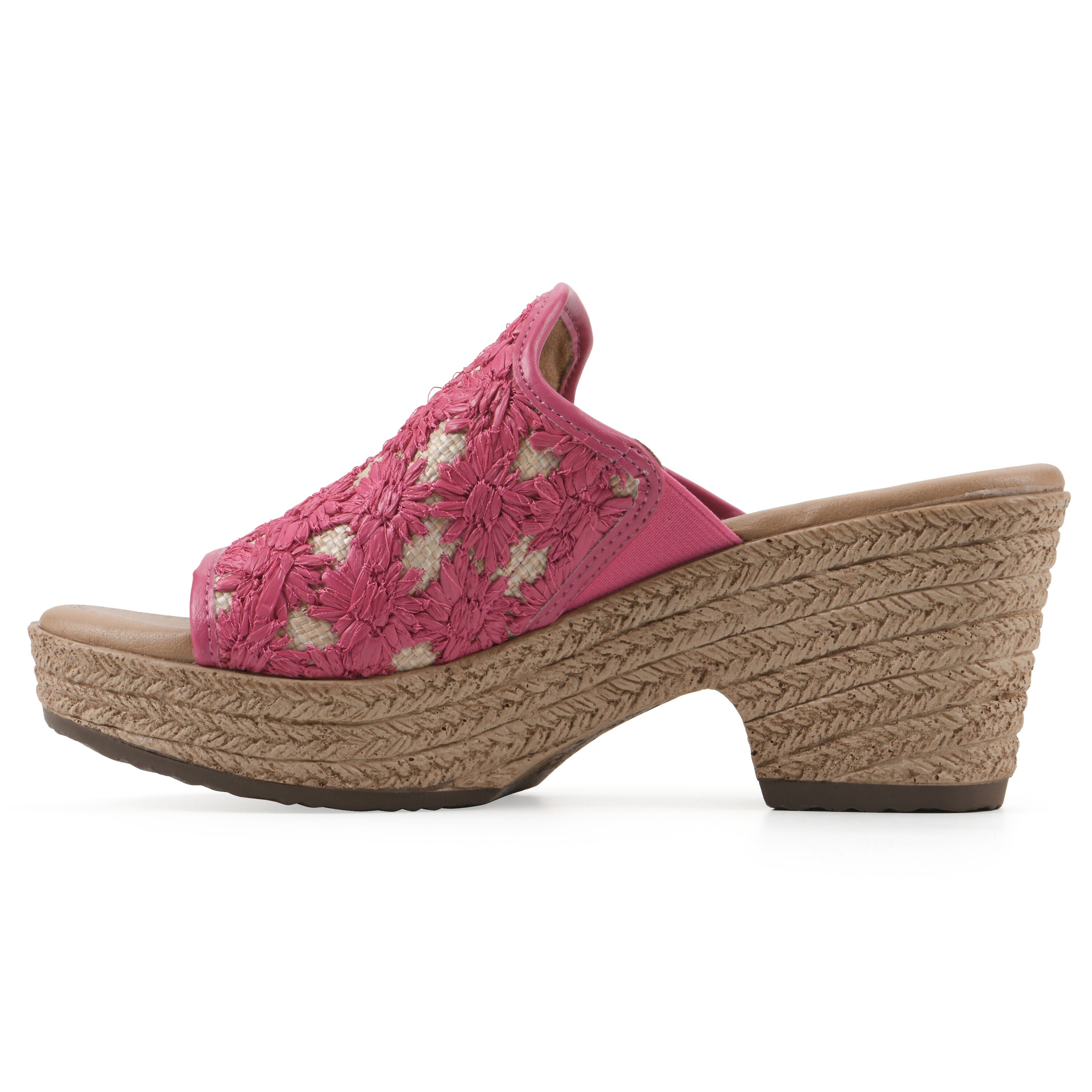 Bizzie Wedge Sandal, MAGENTA FABRIC, alternate image number 3