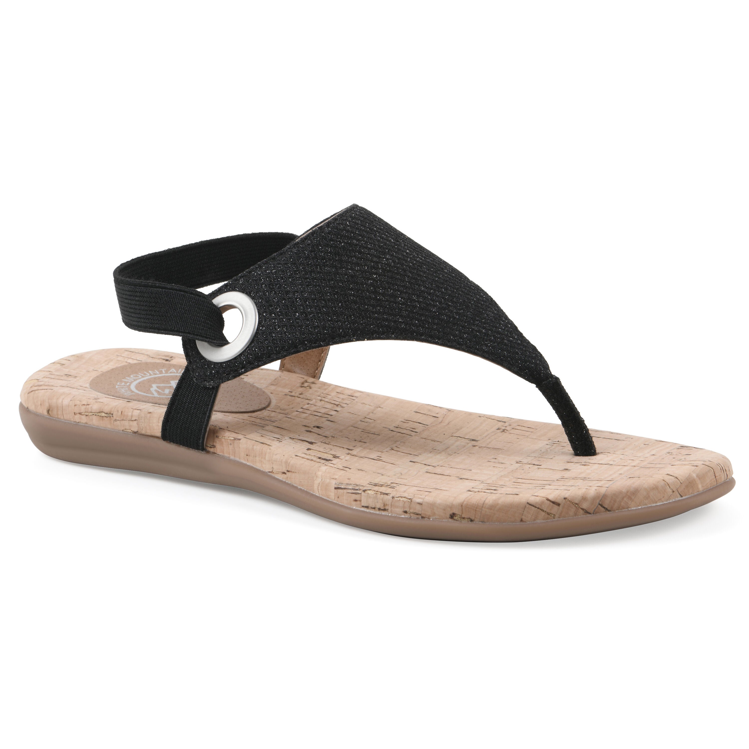 Lifeway Sling back sandal, BLACK GLITTER, hi-res image number 0