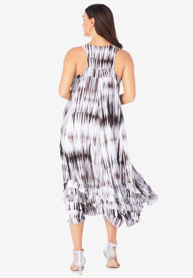 7-Day Three-Quarter Sleeve Grommet Notch Tunic, , on-hover image number 1