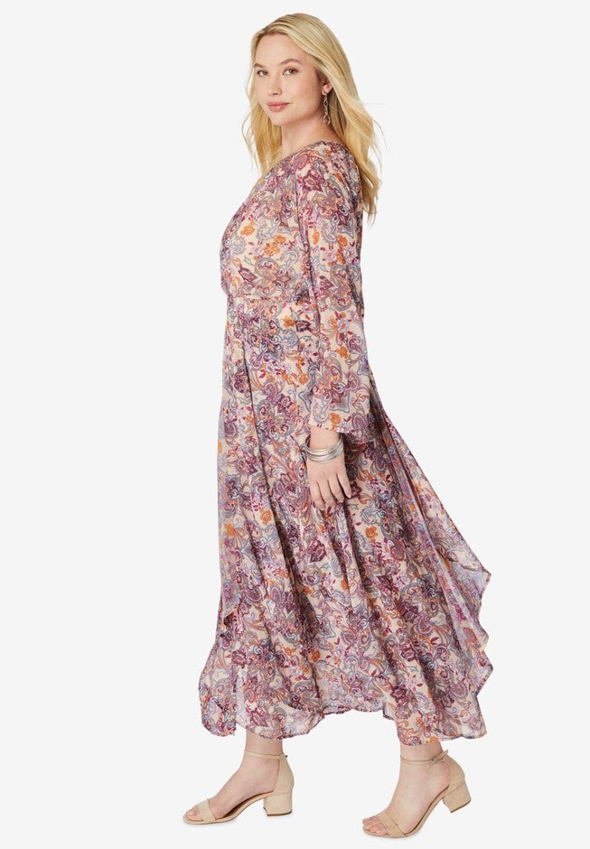 Asymmetric Keyhole Maxi Dress, , alternate image number null