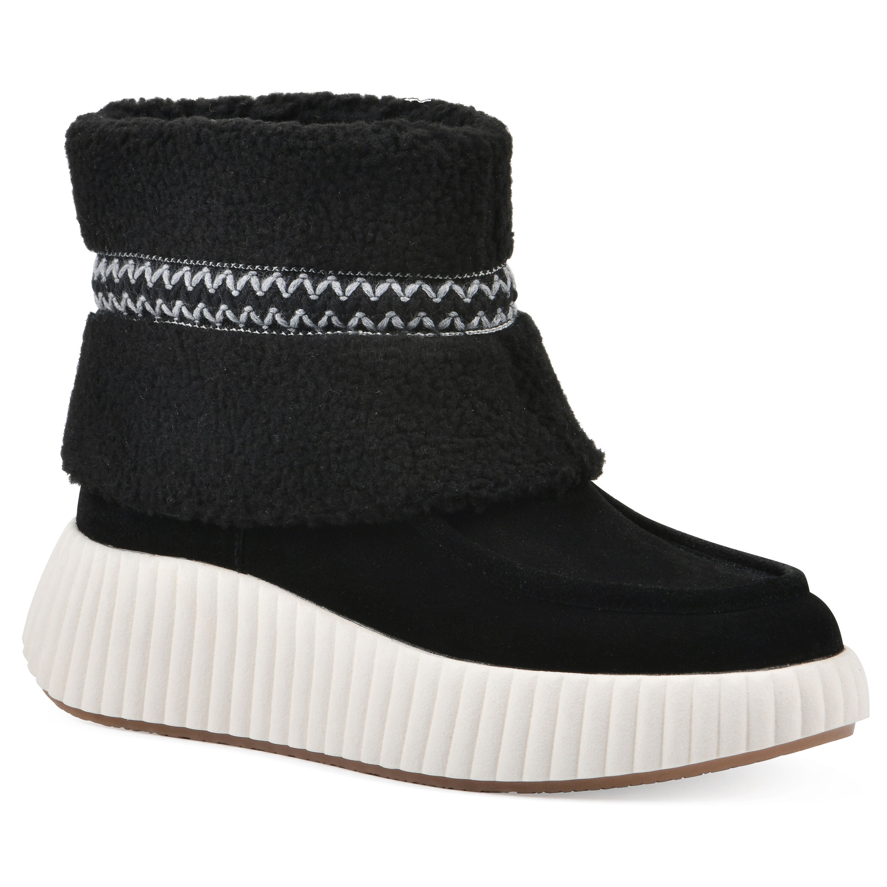 Digital Faux Fur Leather Bootie, BLACK SUEDE, hi-res image number 0