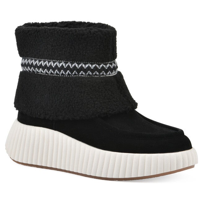 Digital Faux Fur Leather Bootie, BLACK SUEDE, hi-res image number 0