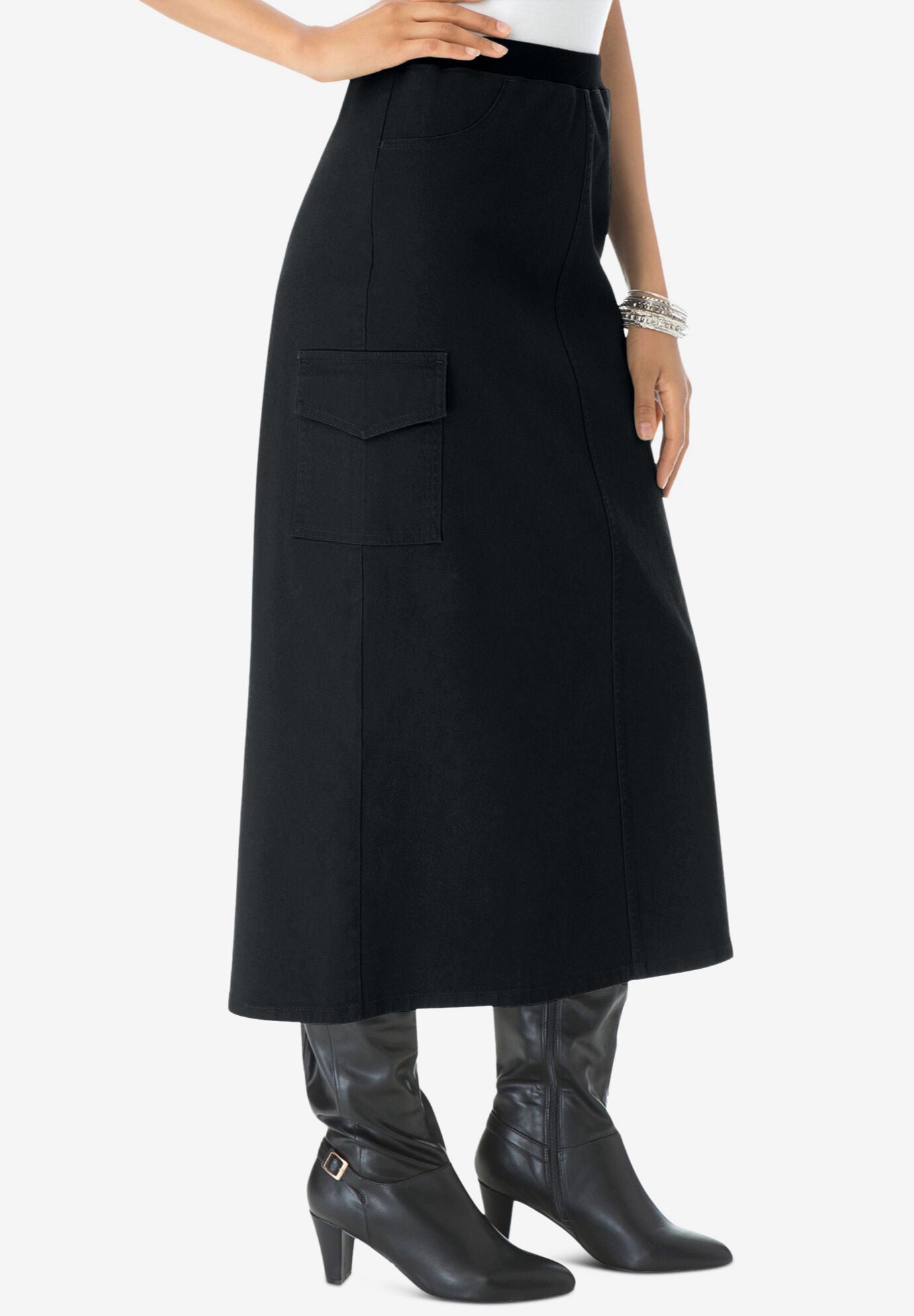 Plus Size Invisible Stretch&reg; All Day Cargo Skirt, , alternate image number 2