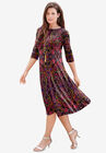 Ultrasmooth® Fabric Boatneck Swing Dress, MULTI MIRRORED MEDALLION, hi-res image number 0