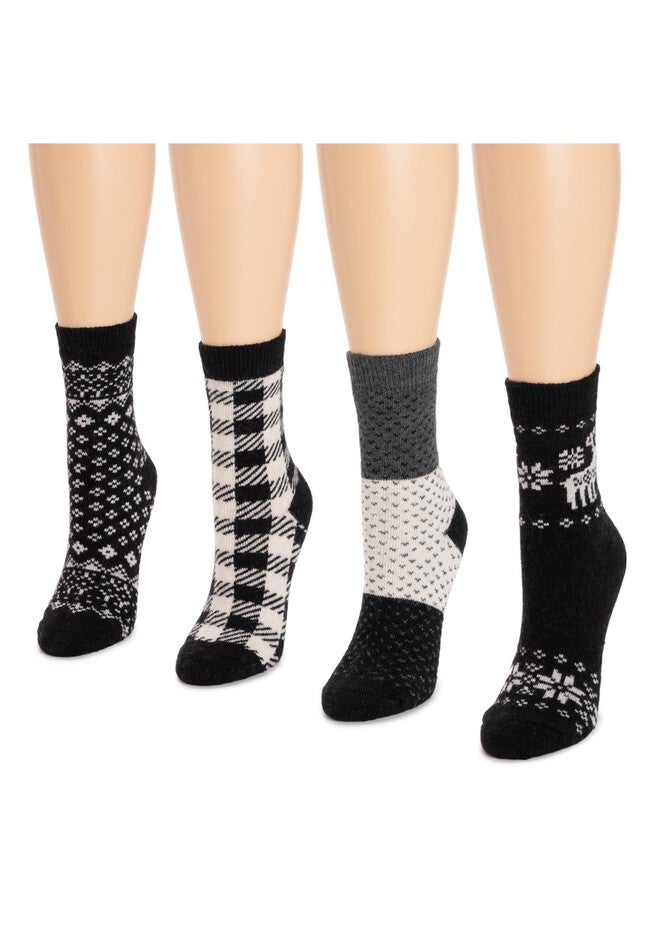 4 Pack Holiday Boot Socks, , on-hover image number 1