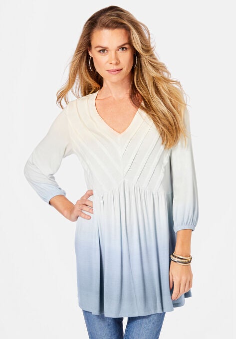 Ombre Fit-and-Flare Ultra Femme Top, PALE BLUE OMBRE, hi-res image number null