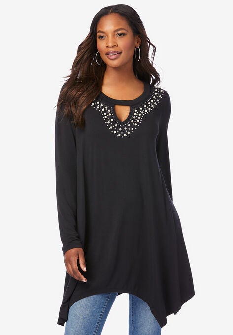Keyhole Ultra Femme Tunic, BLACK EMBELLISHMENT, hi-res image number null